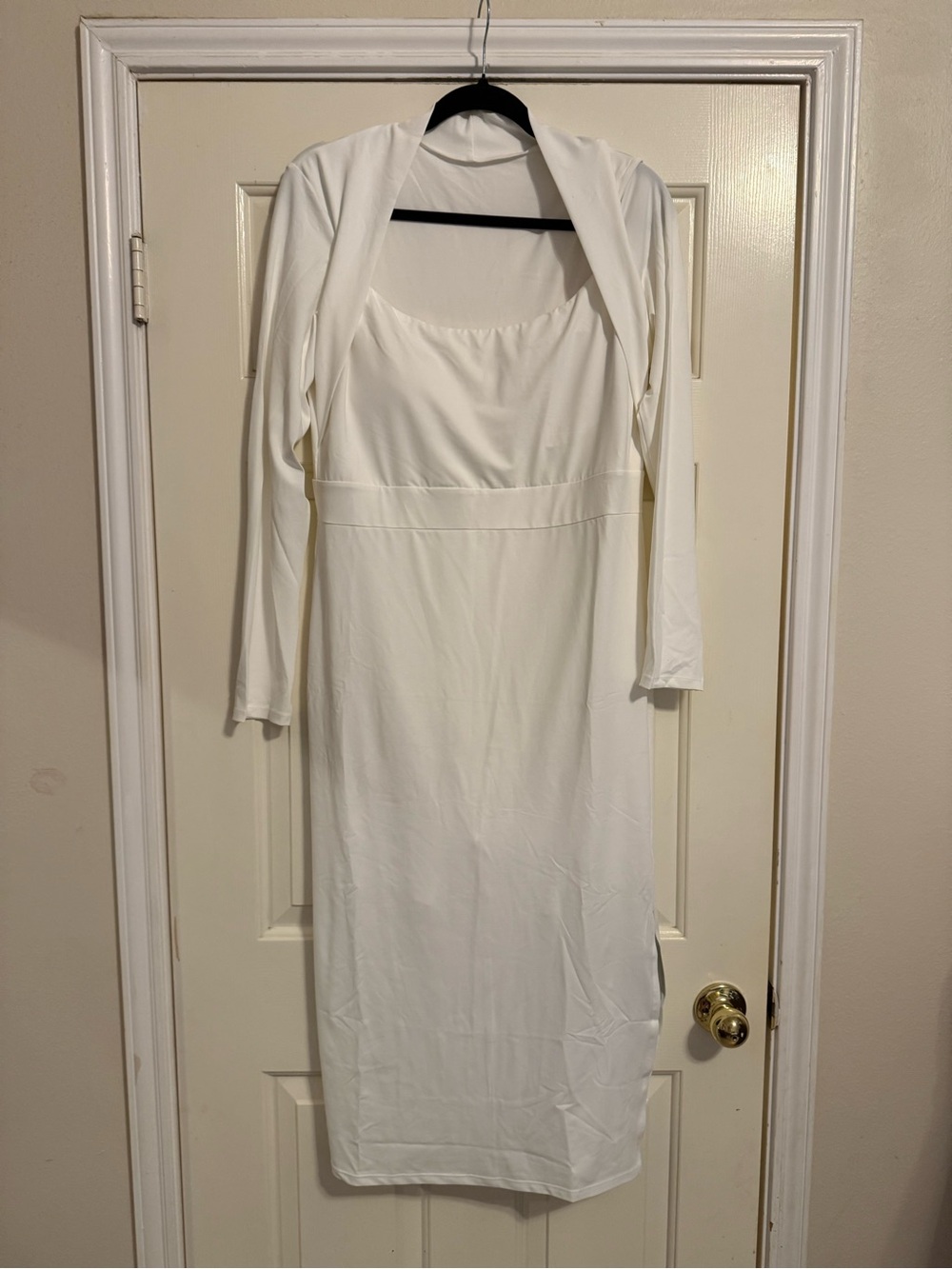 HALARA White Long-Sleeve Midi Dress - Picture 2 of 5